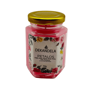 Vela Mini Hexagonal Petalos de Rosa